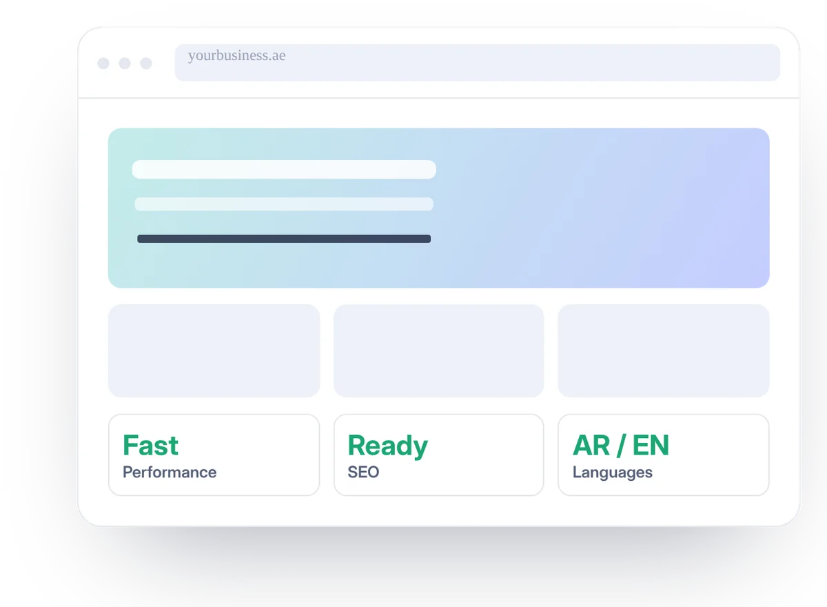 Illustration of a website in a browser window